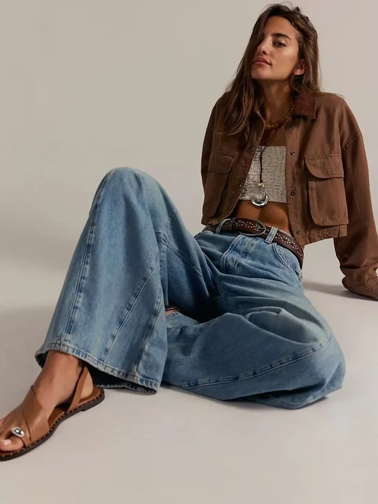 Free People We The Free Eden High Slouchy Flare Jeans NWT 27 Fast Forward - Picture 11 of 11